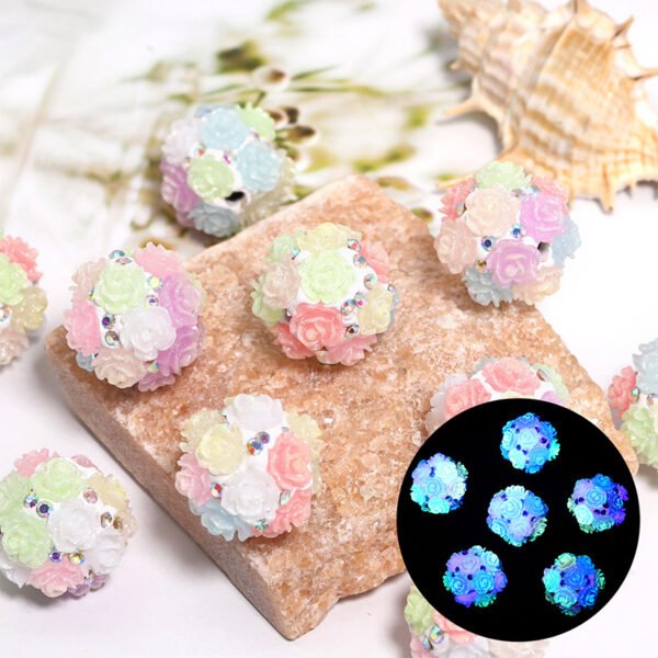 C88 Glow-in-the-dark Shimmer Rose Beads