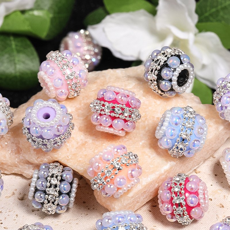 Rhinestone Chain Pave Bamboo Beads