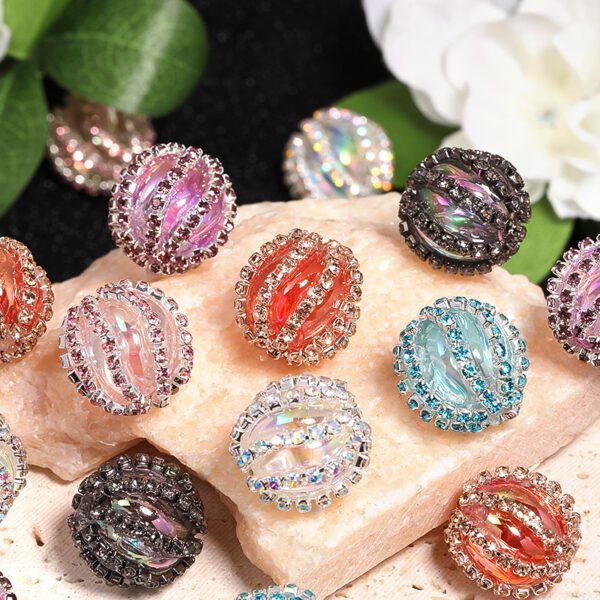 Colorful Rhinestone Chain Pumpkin Beads