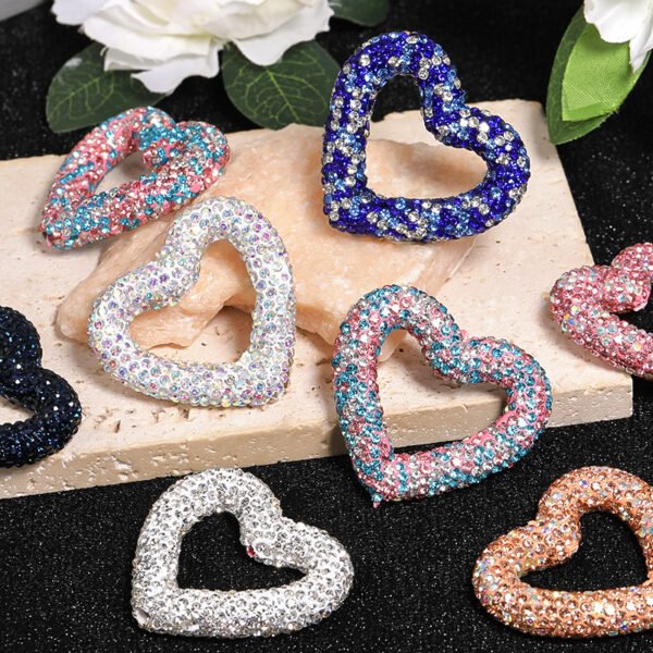 Drilled Starry Rhinestone Hearts