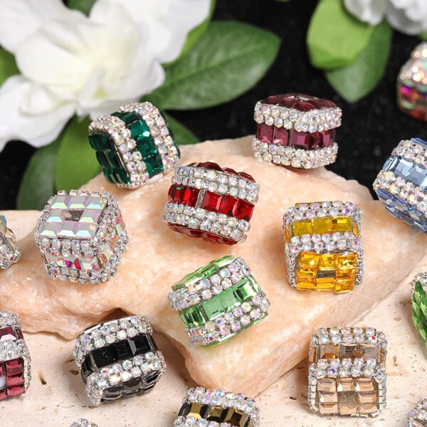 Colorful Square Rhinestone DIY Beads
