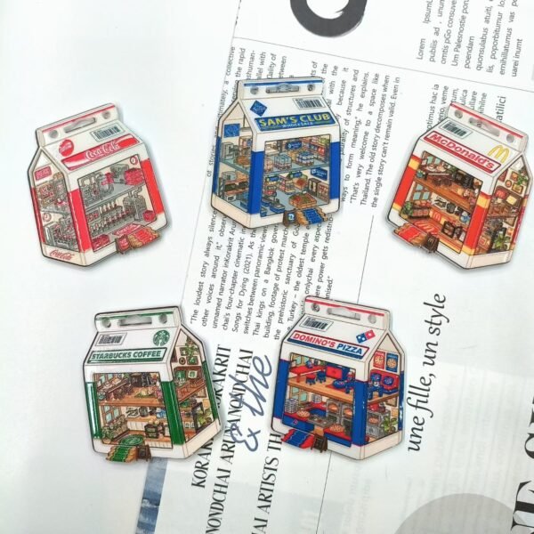 3D Embossed Hanging-hole Milk Carton Restaurant