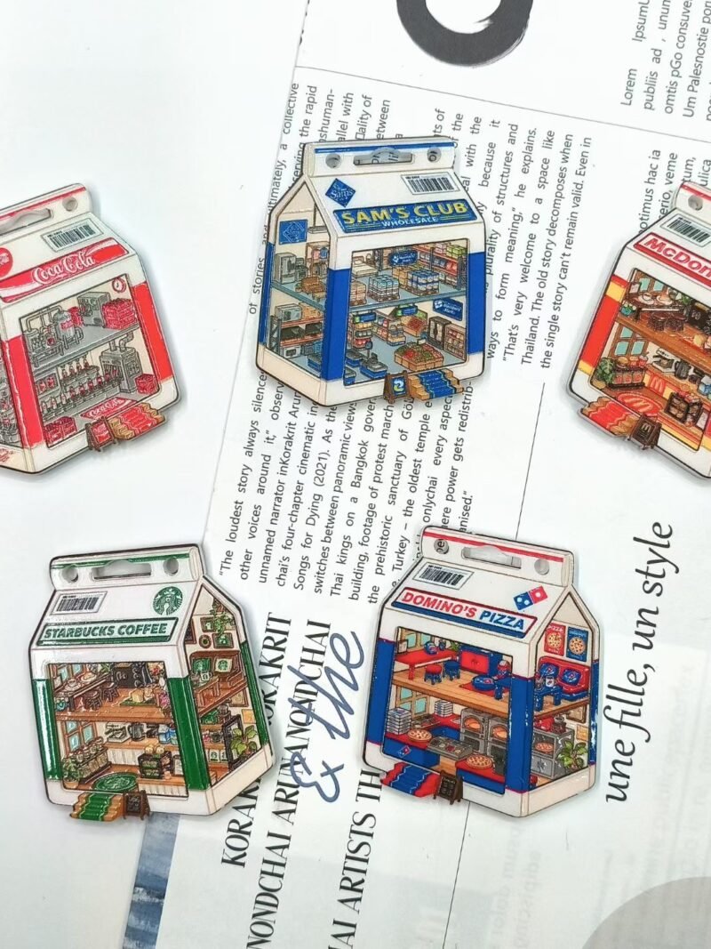 D32 3D Embossed Hanging-hole Milk Carton Restaurant