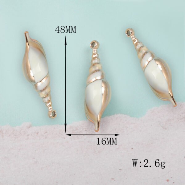 Gold-edged Long Spiral Conch Pendant