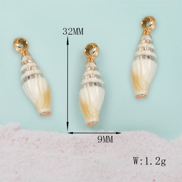 Gold-striped Long Fusiform Shell Pendant