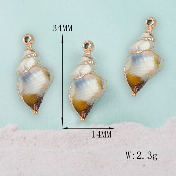 Gold-edged Gradient Spiral Conch Pendant