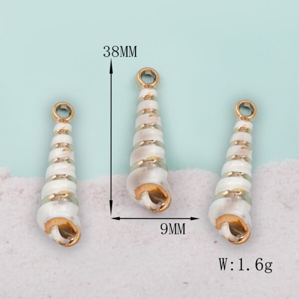 Beach-themed Gold-edged Auger Shell Pendant