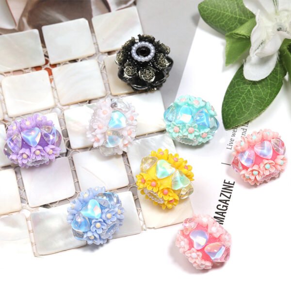 Light Luxury Heavy-duty Heart & Flower Rhinestone Beads