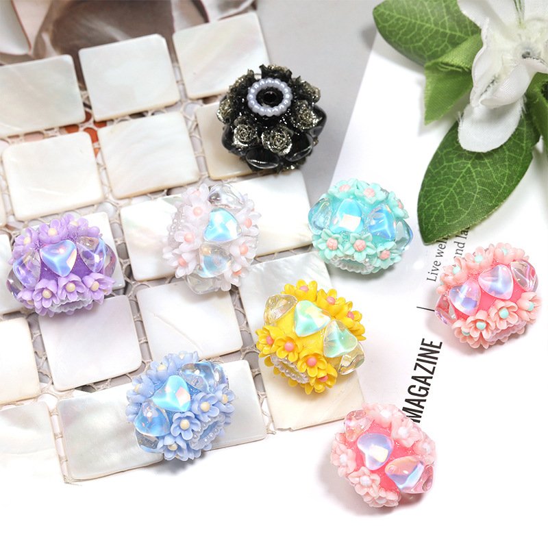 Light Luxury Heavy-duty Heart & Flower Rhinestone Beads