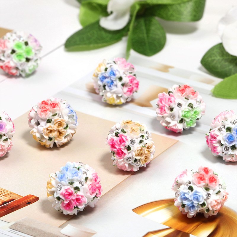 D63 Light Luxury Heavy-duty Ceramic Clay Hydrangea Beads Strand