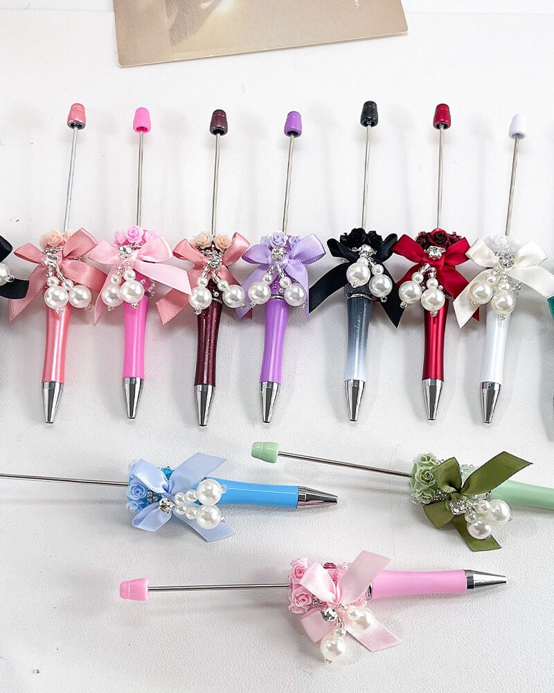 DIY Bow & Flower Heavy-duty Beaded Pen