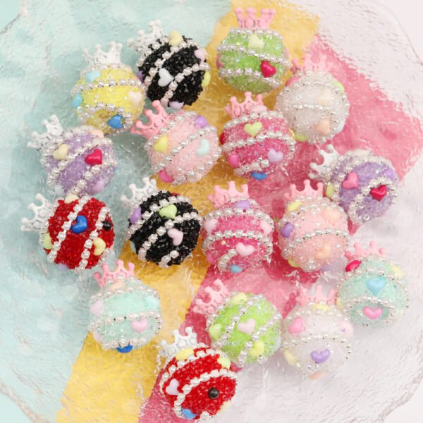 D72 Pastel Macaron-colored Drilled Crown Candy Beads