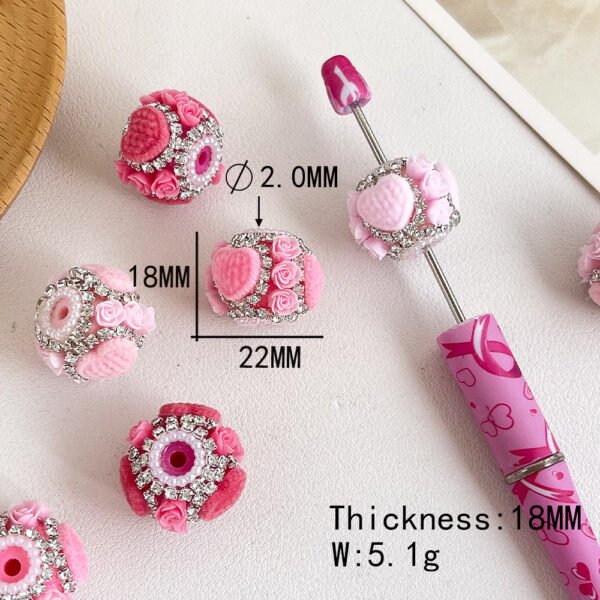 Drilled Valentine's Day Rose & Heart Beads