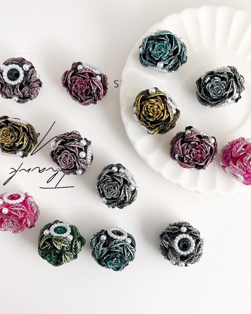 D77 Heavy-duty Handcrafted Clay Rose Bead Balls