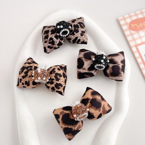 Leopard Print Bow & Crown Beads