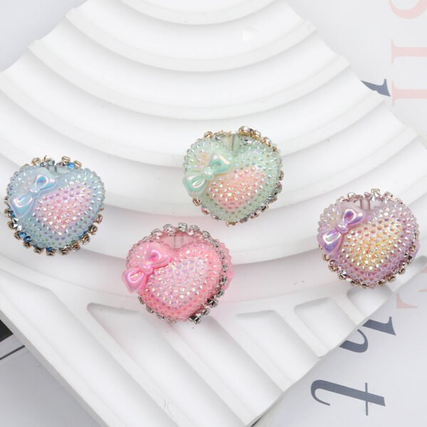Heavy-duty Full Rhinestone Heart Beads