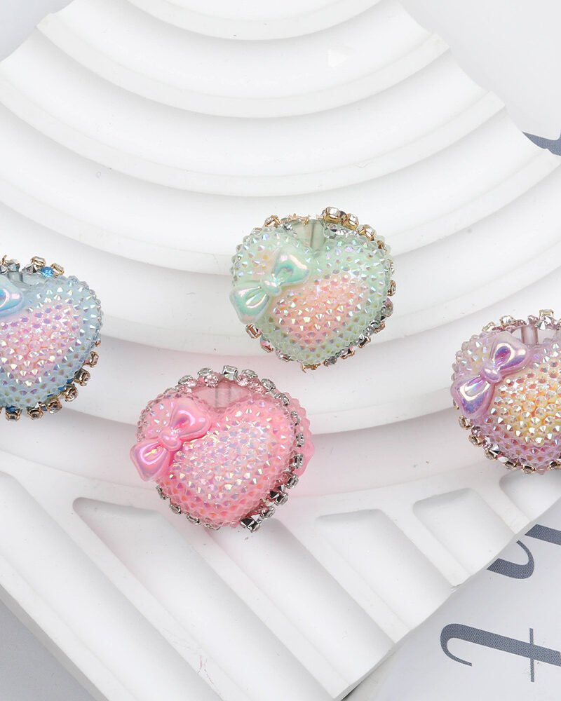 D79 Heavy-duty Full Rhinestone Heart Beads