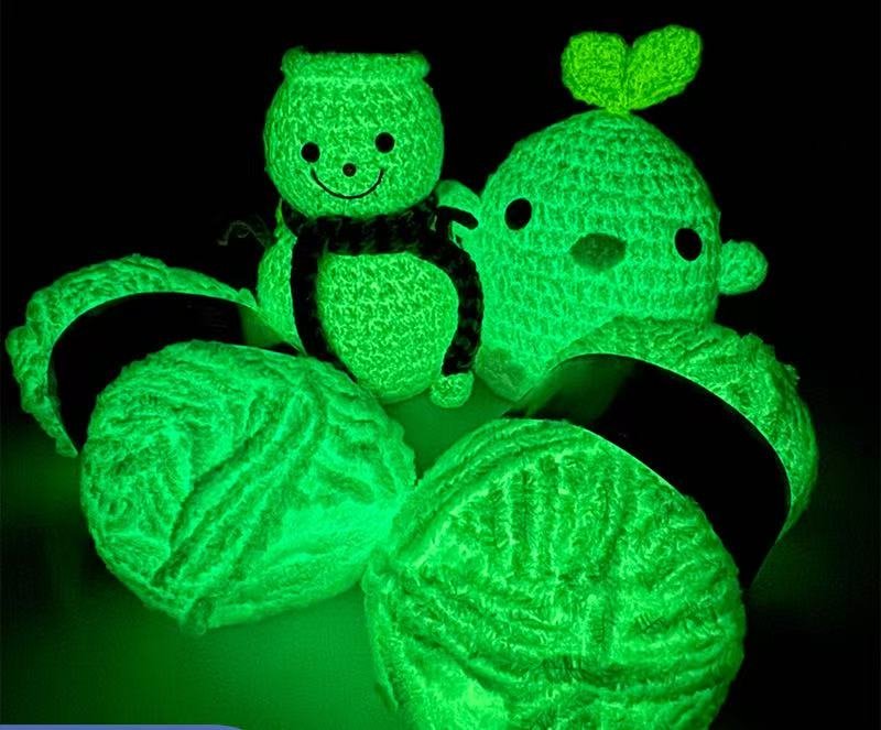 4mm Glow-in-the-Dark Chenille Yarn Skein