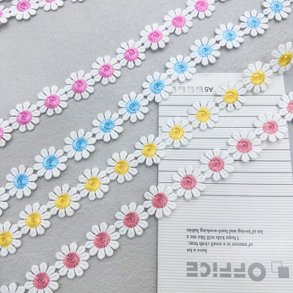 25mm Sunflower Patterned Lace Trim