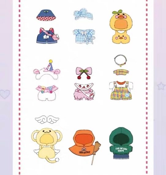 JC032-Poop Magic Wardrobe Plush Doll Outfits
