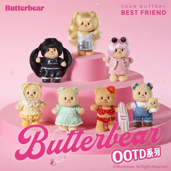 JC202-Butter Bear OOTD Outfit Vinyl Plush