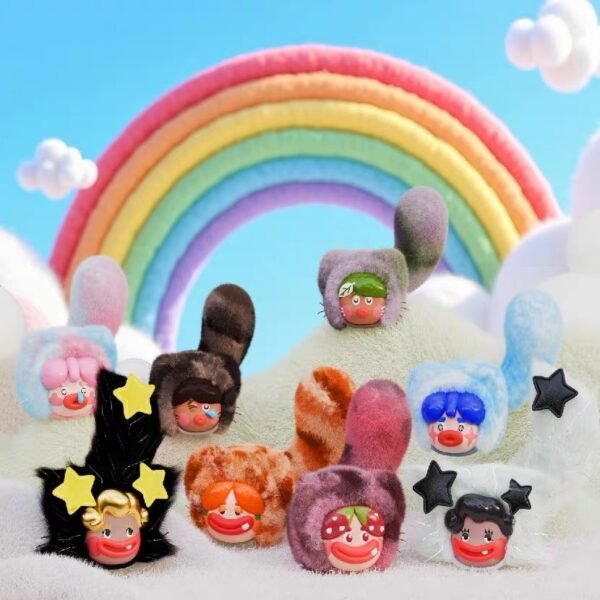 JC257-Ugly Cute Family Rainbow Cat Plush