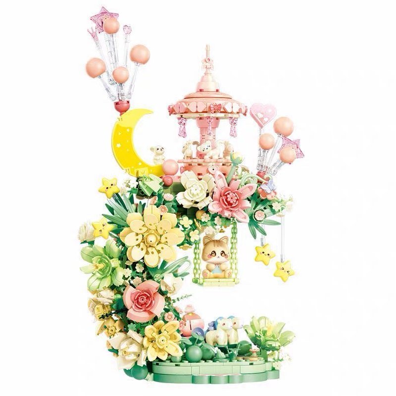 JC972 JC972-Flower Block Garden - Moonlit Blooms