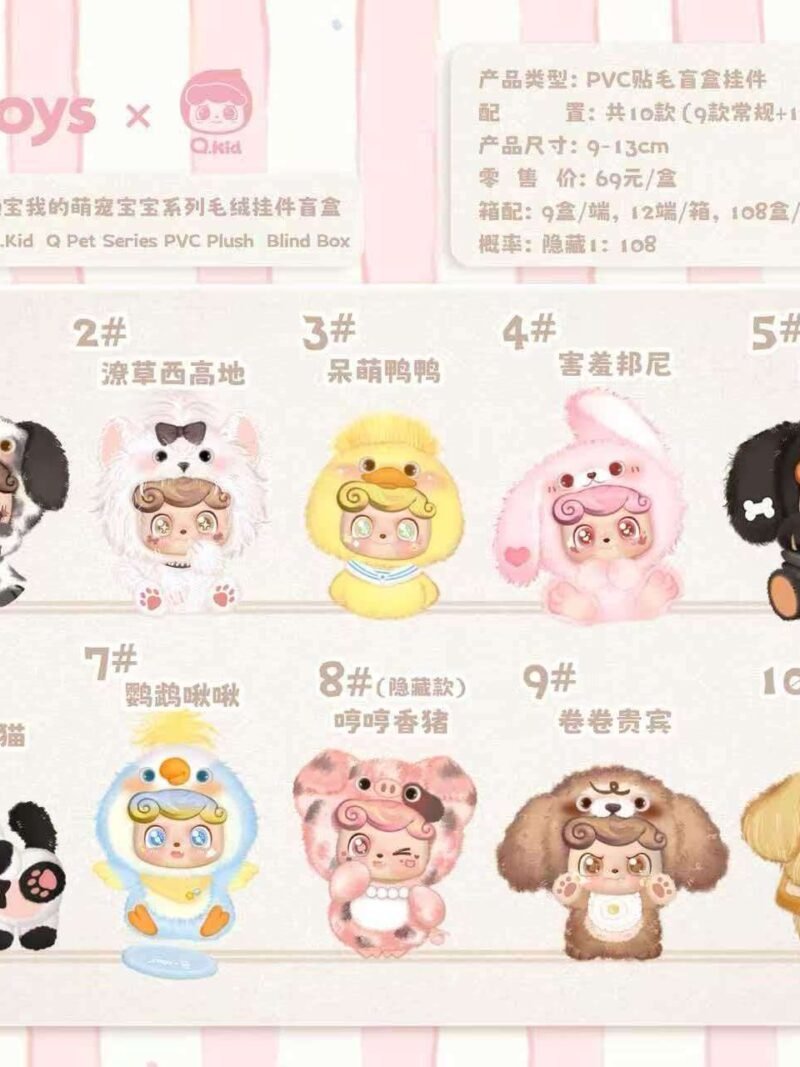 JC1075-Q‑Bao My Cute Pet Baby Series Plush Charm